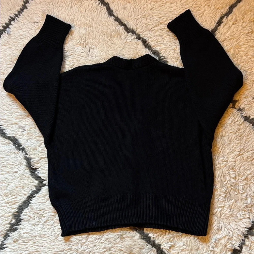 Black Cardigan Sweater with Pockets